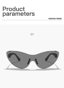 Vintage cat eye rimless sunglasses with grey tinted lenses for a retro chic look.