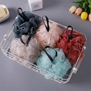 Großer 40g Duschschwamm Bade-Loofah Netz-Pouf Körperpeeling Weicher Schaumblumenball Für Badezimmer Tägliches Reinigungszubehör