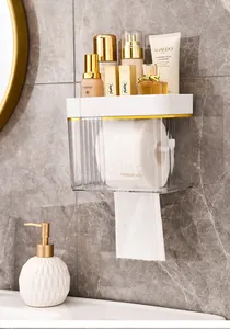 Boîte à mouchoirs murale transparente et étagère pour organiser les flacons de cosmétiques