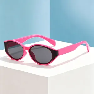 Fashionable pink kids cat eye sunglasses with UV protection and durable PC frame