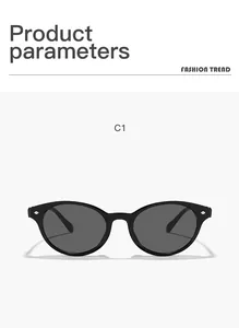 Front view detail of minimalist black cat-eye sunglasses for outdoor sun protection