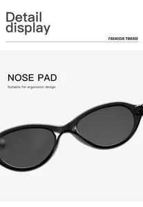 Close-up detail of the comfortable ergonomic nose pad on retro black oval sunglasses