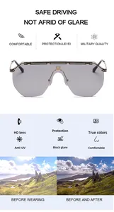 High-definition shield sunglasses for safe driving with anti-glare lens protection.