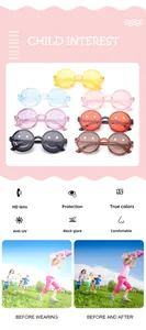 Gafas de sol infantiles con cara sonriente, protección UV y lentes HD para fiestas de niños