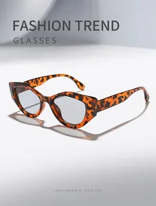 Vintage tortoise shell cat-eye sunglasses with irregular polygonal frame design