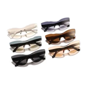 Collection of rimless gradient cat-eye sunglasses for women in various stylish colors