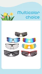 Children's foldable sports sunglasses in multiple vibrant colors for outdoor cycling
