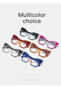 Vista detallada de monturas de gafas de gato en varias opciones de color