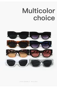 Occhiali da sole cat-eye colorati eleganti con montature irregolari e vari motivi