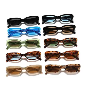 Collezione di occhiali da sole retrò a montatura stretta in vari colori per uno stile trendy