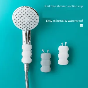 Caterpillar silicone suction cup shower head holder for easy nail-free bathroom installation