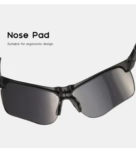 Detailed macro view of ergonomic nose pads on foldable children's outdoor cycling sunglasses