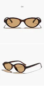 Vintage retro oval sunglasses for women featuring brown tortoise frame and tan lenses
