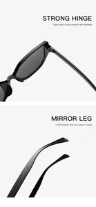 Detail view of durable hinges and comfortable legs on black square sunglasses