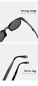Detailansicht der langlebigen Scharniere und bequemen Bügelenden dieser Kindersonnenbrille