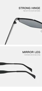Gros plan sur la charnière métallique robuste et les branches confortables de ces lunettes de soleil