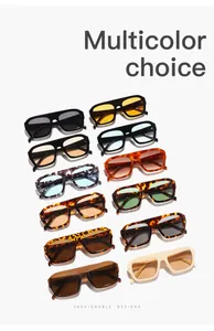 Detailed view of various color options for the square pilot sunglasses collection.