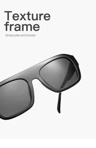 Detail view of premium black square pilot sunglasses showing glossy texture frame