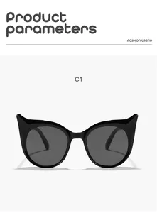 Μπροστινή όψη γυαλιών ηλίου cat-eye με κέρατα διαβόλου για παιδιά