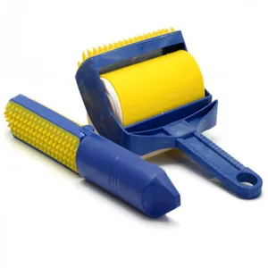 Washable reusable lint roller set featuring large handheld and small portable folding tools