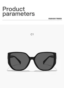 Professional detailed front view of stylish black square frame sunglasses for unisex