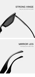 Vue détaillée des charnières robustes et des branches de ces lunettes de soleil noires