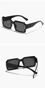 Detailansichten einer schwarzen quadratischen Sonnenbrille mit Akzenten
