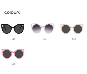 Color variants of cute cat ear frame sunglasses for toddlers and young children