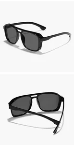 Detailed view of front and back angles for black steampunk sunglasses with side shields