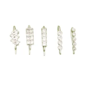 High-quality silver-plated DIY earring components with sparkling cubic zirconia settings