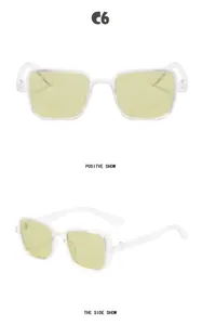 Vues détaillées de lunettes de soleil punk pour enfants avec monture claire et verres jaunes