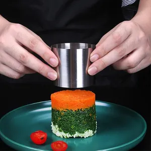 Professional circular stainless steel rice mold for elegant food shaping and plating