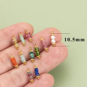Colgantes espaciadores de piedra natural bohemia para creación de joyas DIY de 10,5 mm