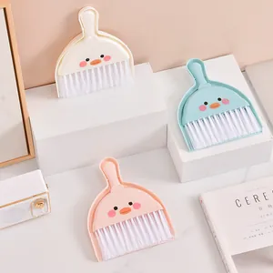Cute cartoon duck mini desktop dustpan and brush set for keyboard and home cleaning