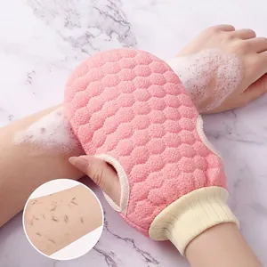 Double Sided Honeycomb Texture Exfoliating Bath Glove Body Cleaning Viscose Shower Mitt For Dead Skin Removal Bathroom Accessories
