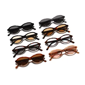 Stylish retro oval frame sunglasses for women with high quality PC lenses in assorted colors