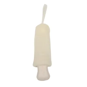 Durable thickened beige foaming mesh net bag with hanging loop for handmade bar soap