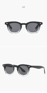 Retro oval frame sunglasses with black gradient finish and silver diamond rivets details