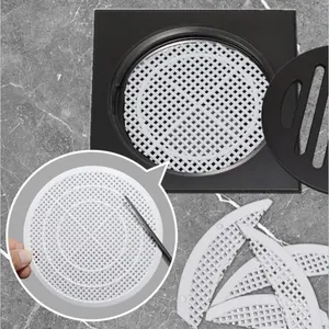 Filtre à cheveux rond découpable pour drain de salle de bain et protection de douche