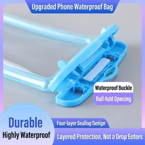 Universal waterproof phone pouch with four-layer seal for underwater photography.