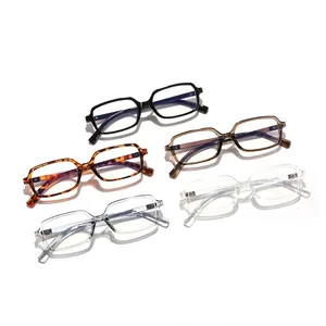 Retro square anti-blue light glasses frames in multiple colors for men and women