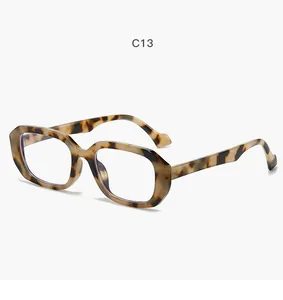 Classic retro rectangular tortoiseshell eyewear frame with clear lenses, model C13