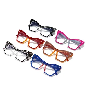 Monturas de gafas de ojo de gato multicolores con filtro de luz azul muy moderno