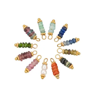 Colección de colgantes de piedra natural coloridos estilo bohemio para joyas de bricolaje