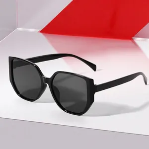 Minimalist oversized square frame sunglasses with black lenses for stylish outdoor protection