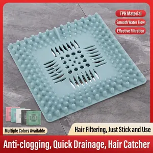 Quadratisch Küchenspüle Sieb Kunststoff Haarfänger Duschabfluss Abdeckung Badezimmer Anti Verstopfung Filter Abfluss Schutz