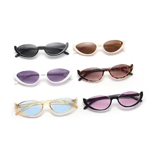 Trendy women's cat-eye semi-rimless sunglasses in multiple vibrant fashion colors