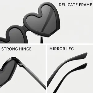 Lindas gafas de sol de corazón para niños con montura delicada y bisagra resistente
