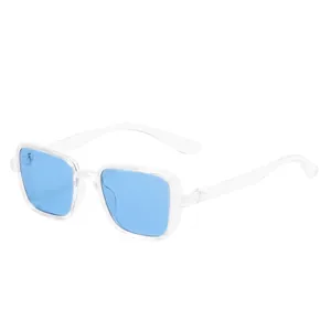 Lunettes de soleil punk pour enfants avec monture transparente et verres PC bleus