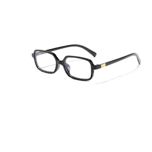 Stylish small square frame blue light blocking glasses with black finish for unisex use